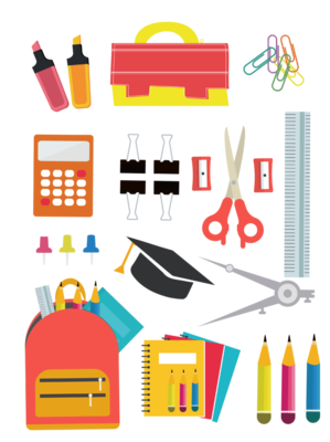 免費學生文具用品矢量工具模板下載 AI格式、1024像素、編號25689627